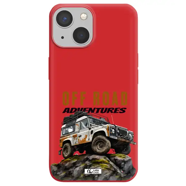 a car with rust on top Apple iPhone 13 mini Silicone Imperial Red Case