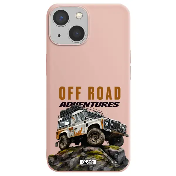 a car with rust on top Apple iPhone 13 mini Silicone pastel pink Case