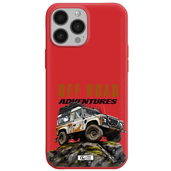a car with rust on top Apple iPhone 13 Pro Max Silicone Imperial Red Case