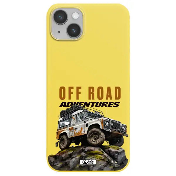 a car with rust on top Apple iPhone 14 Silicone canary yellow Case