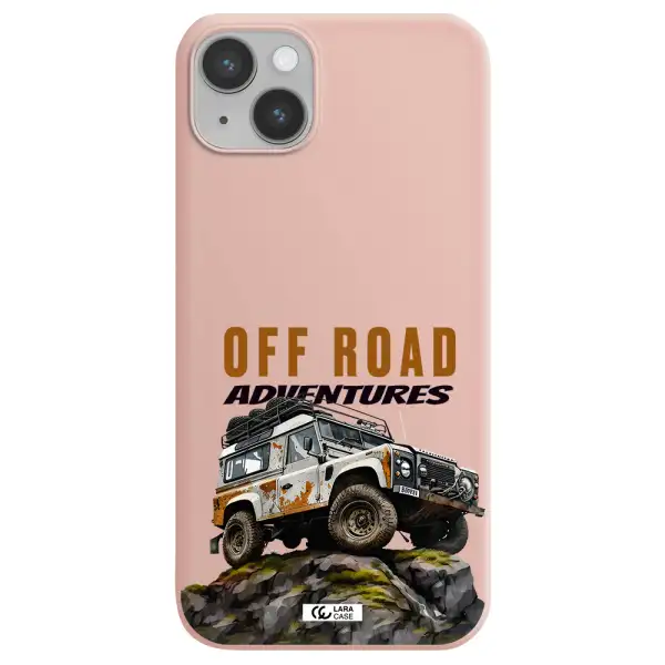 a car with rust on top Apple iPhone 14 Silicone pastel pink Case