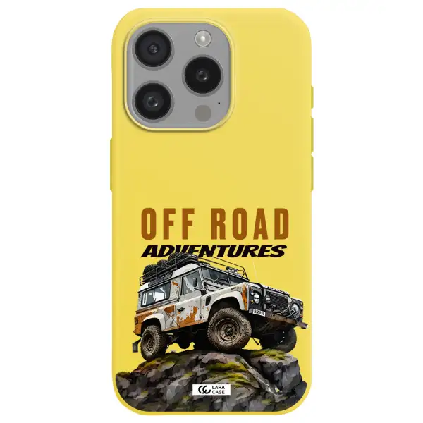 A Car With Rust On Top Apple Iphone 15 Pro Silicone Canary Yellow Case