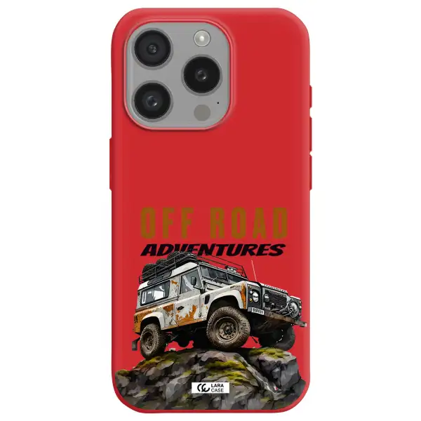 A Car With Rust On Top Apple Iphone 15 Pro Silicone Imperial Red Case