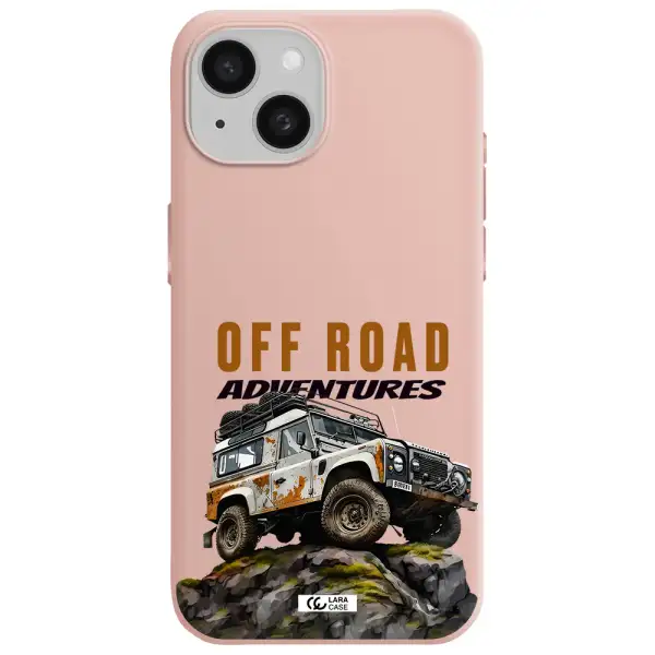 A Car With Rust On Top Apple Iphone 15 Silicone Pastel Pink Case