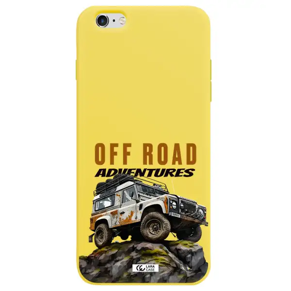 a car with rust on top Apple iPhone 6 plus Silicone canary yellow Case