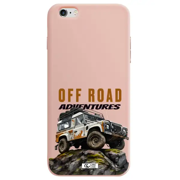 a car with rust on top Apple iPhone 6 plus Silicone pastel pink Case