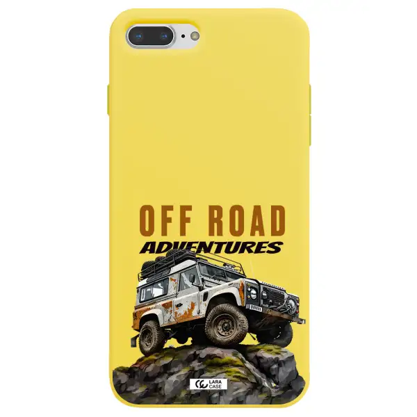 a car with rust on top Apple iPhone 7 plus Silicone canary yellow Case
