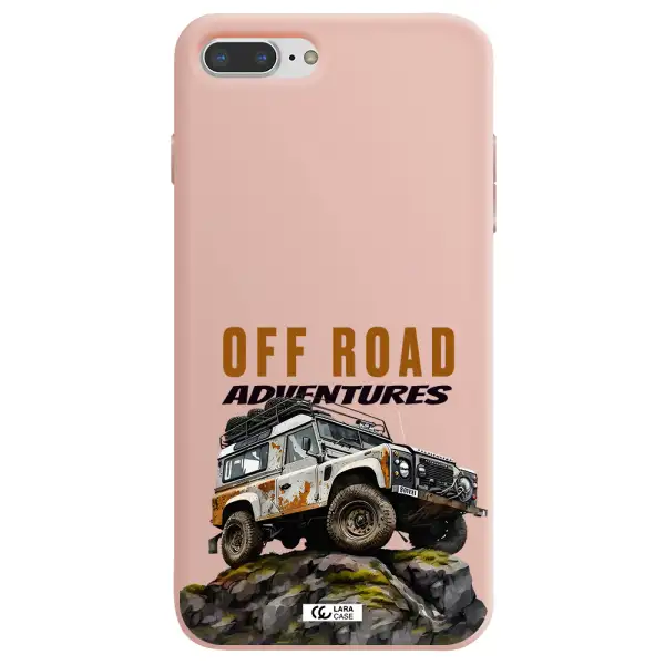 a car with rust on top Apple iPhone 7 plus Silicone pastel pink Case