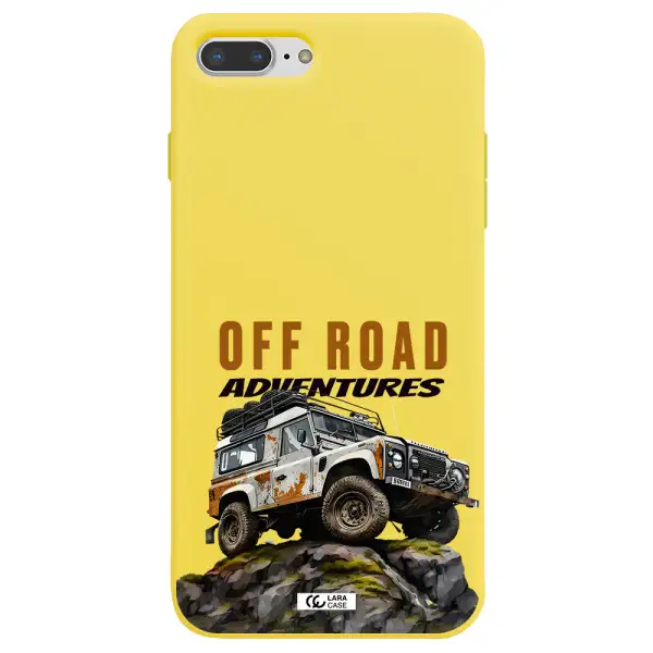 a car with rust on top Apple iPhone 8 plus Silicone canary yellow Case