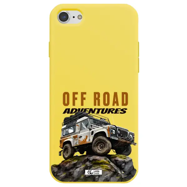 a car with rust on top Apple iPhone 8 Silicone canary yellow Case