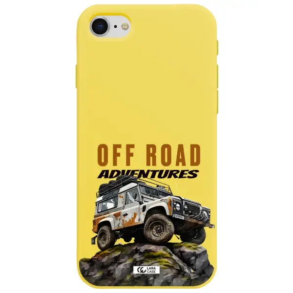 a car with rust on top Apple iPhone se 2020 Silicone canary yellow Case