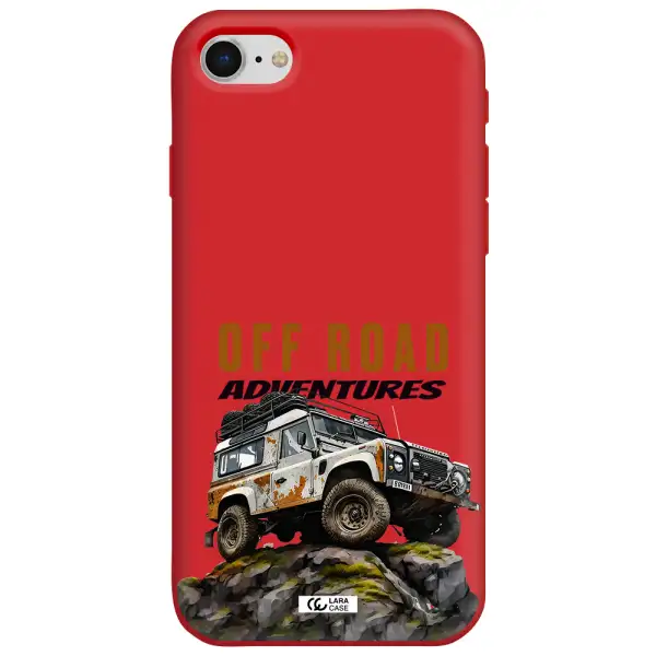 a car with rust on top Apple iPhone se 2020 Silicone Imperial Red Case