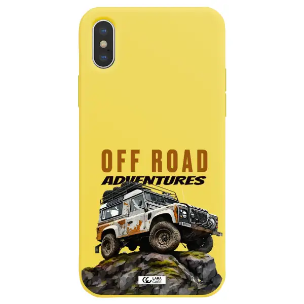a car with rust on top Apple iPhone X Silicone canary yellow Case
