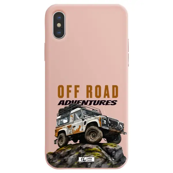 a car with rust on top Apple iPhone X Silicone pastel pink Case