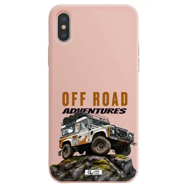 a car with rust on top Apple iPhone XS Silicone pastel pink Case