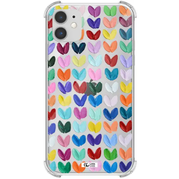 a close up of a color palette Apple iPhone 11 Clear PC Case