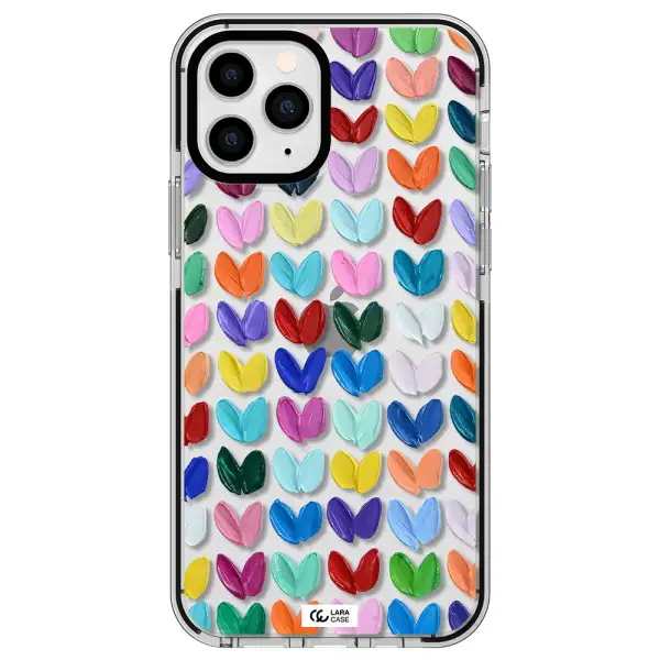 a close up of a color palette Apple iPhone 11 pro impact black border Case