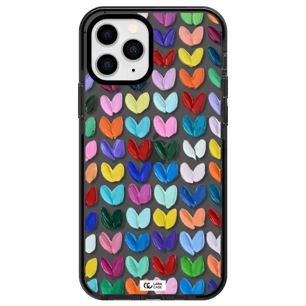 a close up of a color palette Apple iPhone 11 pro impact Smoke Black Case