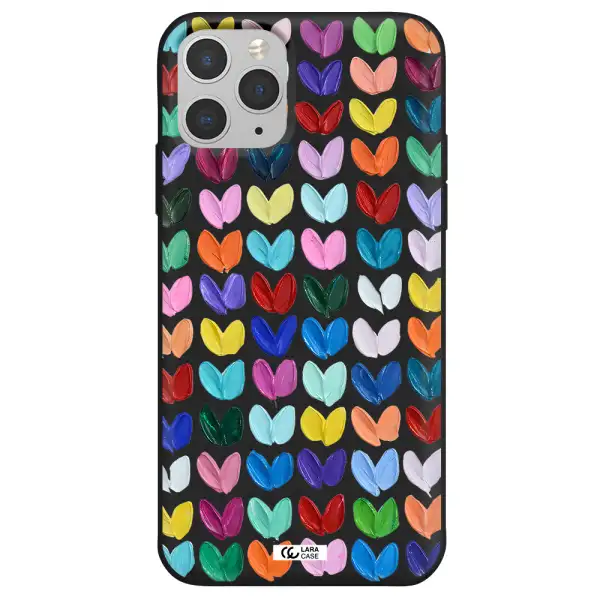 a close up of a color palette Apple iPhone 11 pro max Silicone black Case