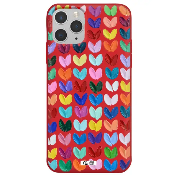 a close up of a color palette Apple iPhone 11 pro max Silicone Imperial Red Case