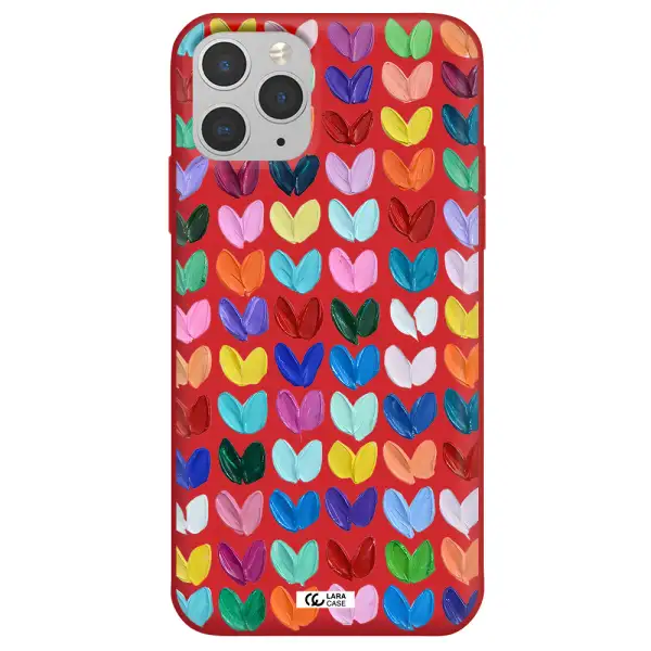 a close up of a color palette Apple iPhone 11 pro Silicone Imperial Red Case