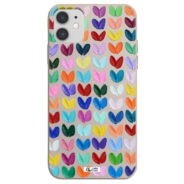 a close up of a color palette Apple iPhone 11 Silicone Stone Case