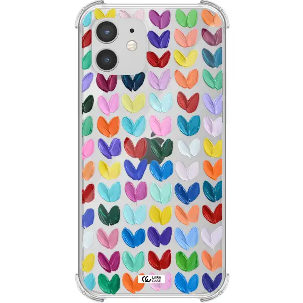 a close up of a color palette Apple iPhone 12 mini Clear PC Case