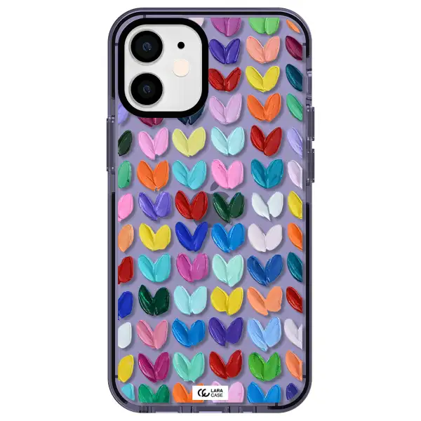 a close up of a color palette Apple iPhone 12 mini impact Lilac Case