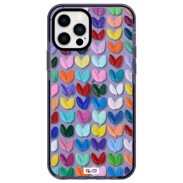 a close up of a color palette Apple iPhone 12 pro impact Lilac Case