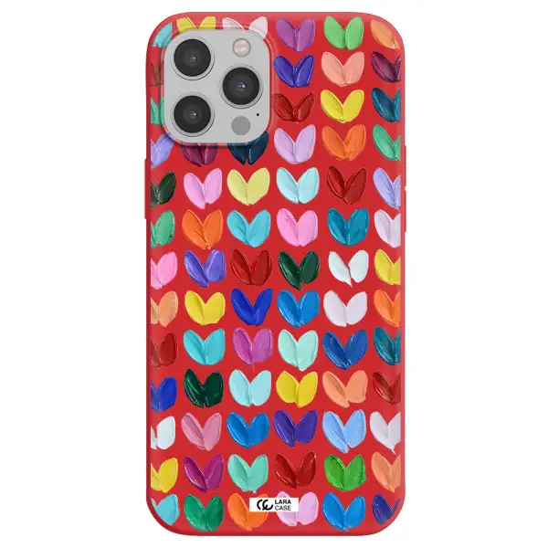 a close up of a color palette Apple iPhone 12 pro Silicone Imperial Red Case