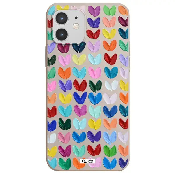 a close up of a color palette Apple iPhone 12 Silicone Stone Case