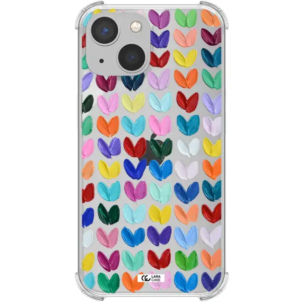 a close up of a color palette Apple iPhone 13 Clear PC Case