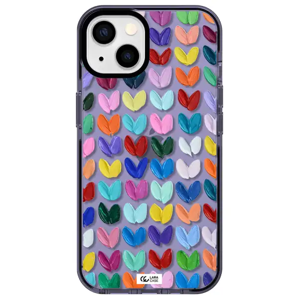 a close up of a color palette Apple iPhone 13 impact Lilac Case