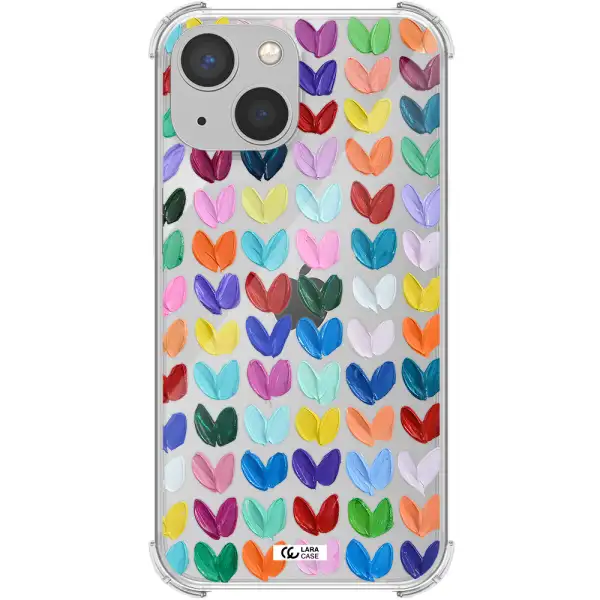 a close up of a color palette Apple iPhone 13 mini Clear PC Case