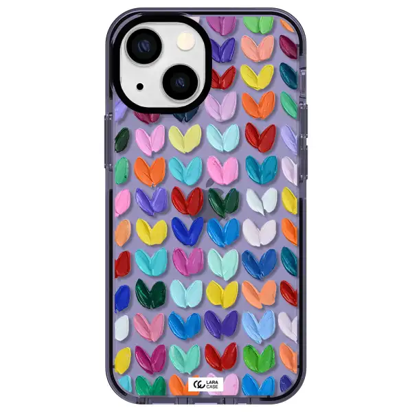a close up of a color palette Apple iPhone 13 mini impact Lilac Case