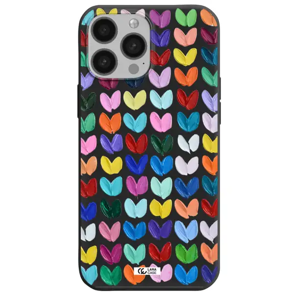 a close up of a color palette Apple iPhone 13 Pro Max Silicone black Case