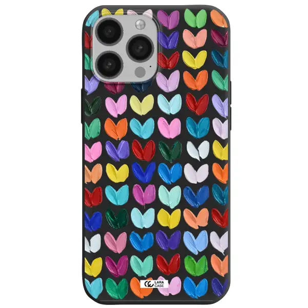 a close up of a color palette Apple iPhone 13 Pro Silicone black Case