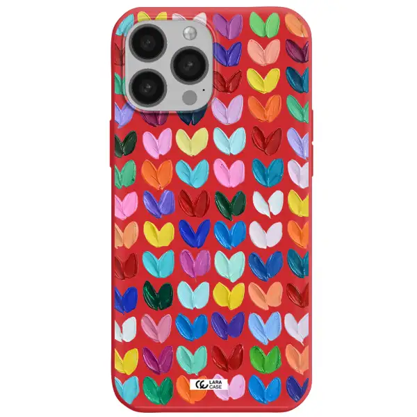 a close up of a color palette Apple iPhone 13 Pro Silicone Imperial Red Case