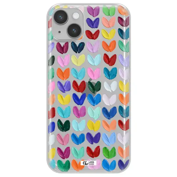 A Close Up Of A Color Palette Apple Iphone 14 Clear Tpu Case