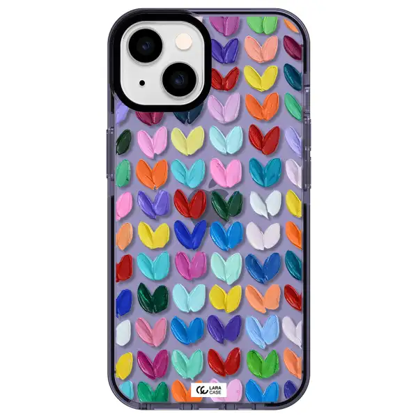 a close up of a color palette Apple iPhone 14 impact Lilac Case