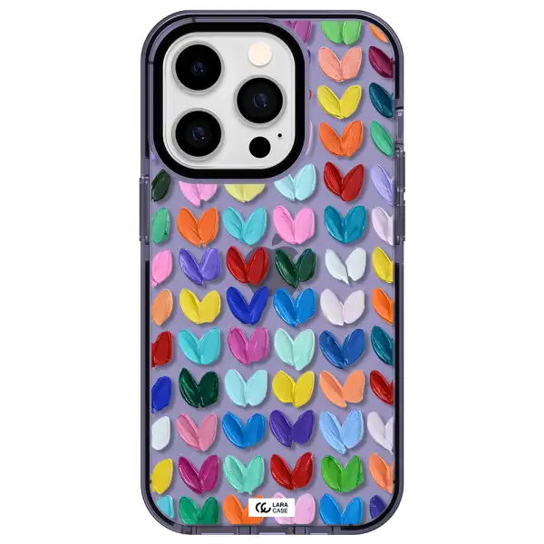 a close up of a color palette Apple iPhone 14 pro impact Lilac Case