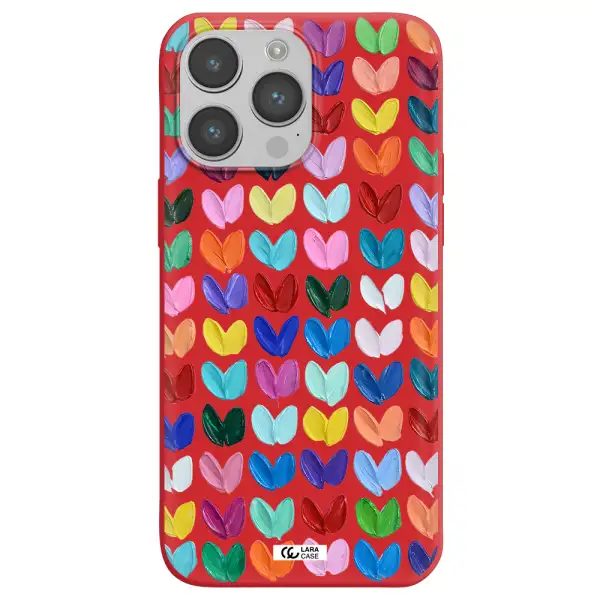 a close up of a color palette Apple iPhone 14 pro Silicone Imperial Red Case