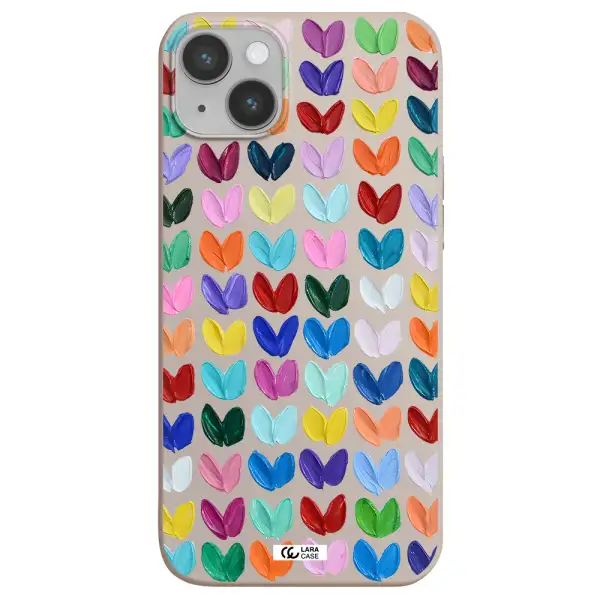a close up of a color palette Apple iPhone 14 Silicone Stone Case