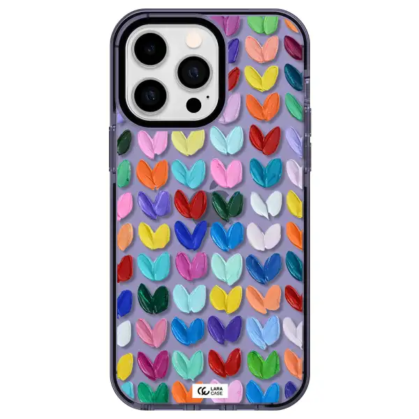 a close up of a color palette Apple iPhone 15 Pro impact Lilac Case