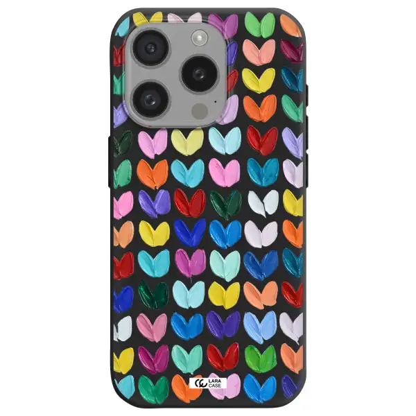 A Close Up Of A Color Palette Apple Iphone 15 Pro Silicone Black Case