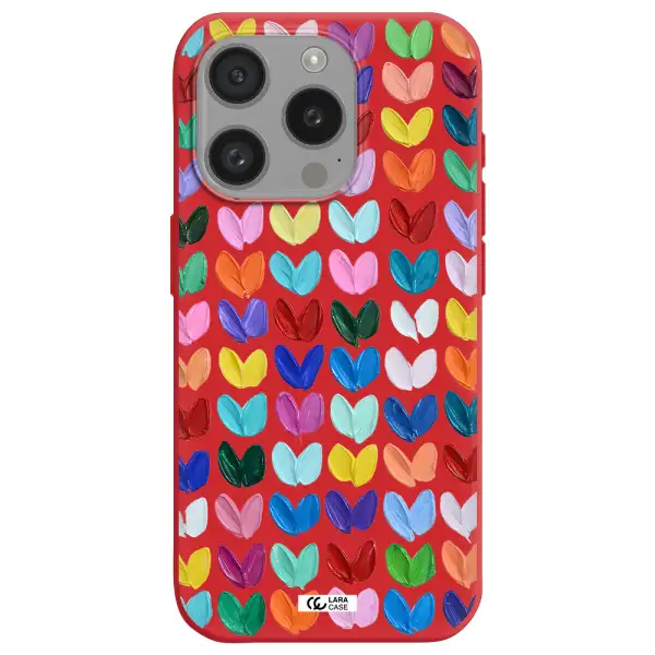 A Close Up Of A Color Palette Apple Iphone 15 Pro Silicone Imperial Red Case