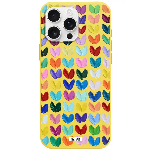 A Close Up Of A Color Palette Apple Iphone 16 Pro Max Silicone Canary Yellow Case