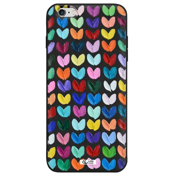 a close up of a color palette Apple iPhone 6 s plus Silicone black Case