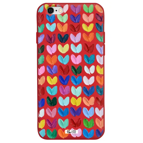 a close up of a color palette Apple iPhone 6 Silicone Imperial Red Case