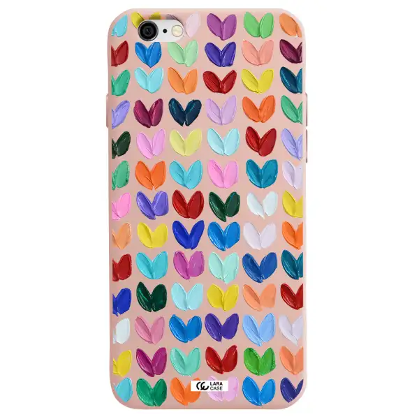 a close up of a color palette Apple iPhone 6 Silicone pastel pink Case